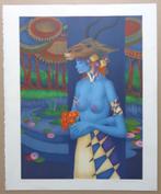 JEF VAN TUERENHOUT / BLAUWE KONINGIN / ZEEFDRUK / 57x47cm, Antiek en Kunst, Ophalen of Verzenden