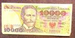 10 000 złotych - Pologne 1988 Port 1,50 euro par courrier, Postzegels en Munten, Bankbiljetten | Europa | Niet-Eurobiljetten, Los biljet