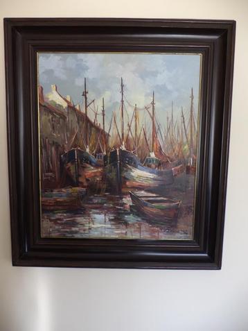 Schilderij van Zeebrugge. Robert Desmarets.