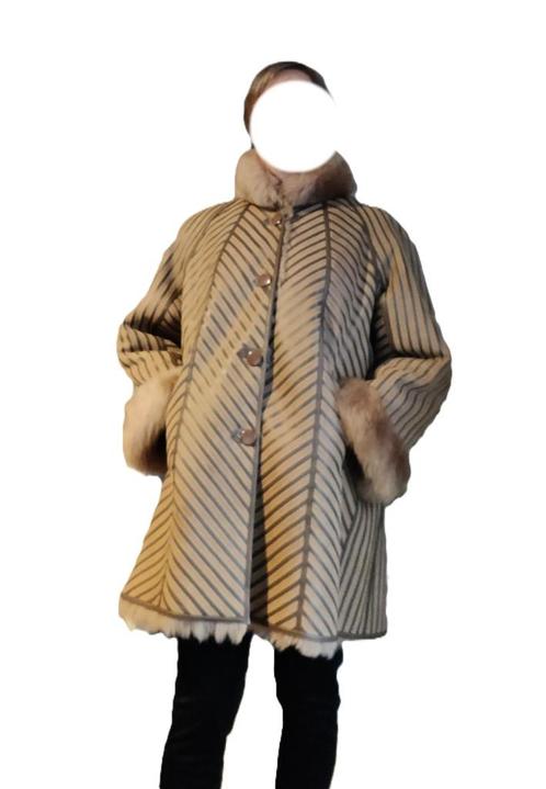 Lamsleren damesjas, daim, Kleding | Dames, Jassen | Winter, Zo goed als nieuw, Maat 38/40 (M), Bruin, Ophalen of Verzenden