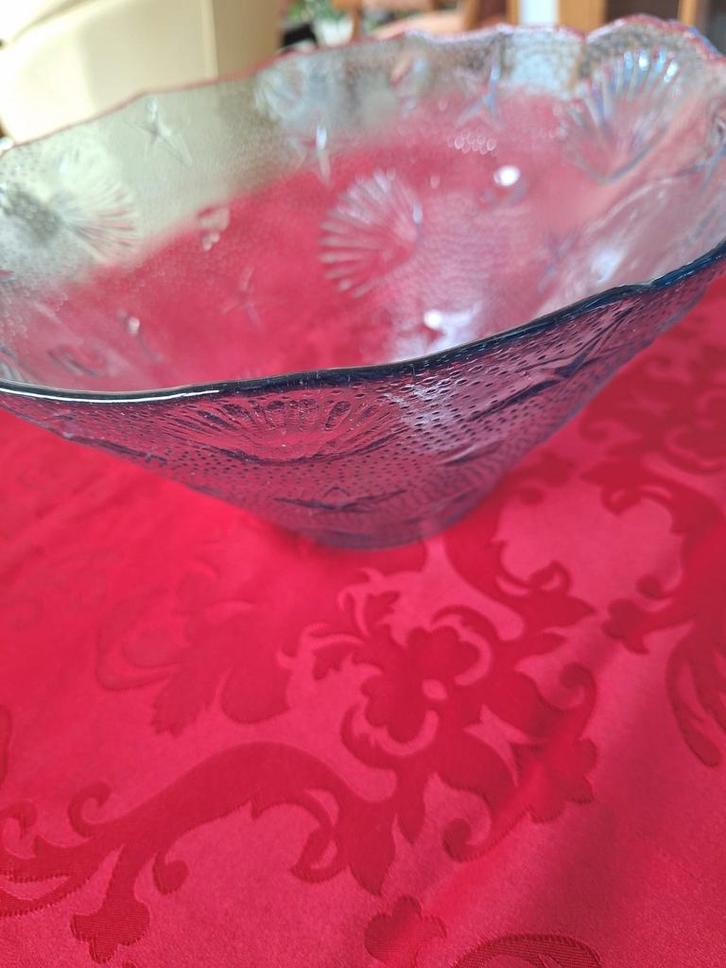 Gedecoreerde glazen saladeschaal voor sangria of salade, 29, Huis en Inrichting, Keuken | Servies, Nieuw, Kom(men), Glas, Ophalen