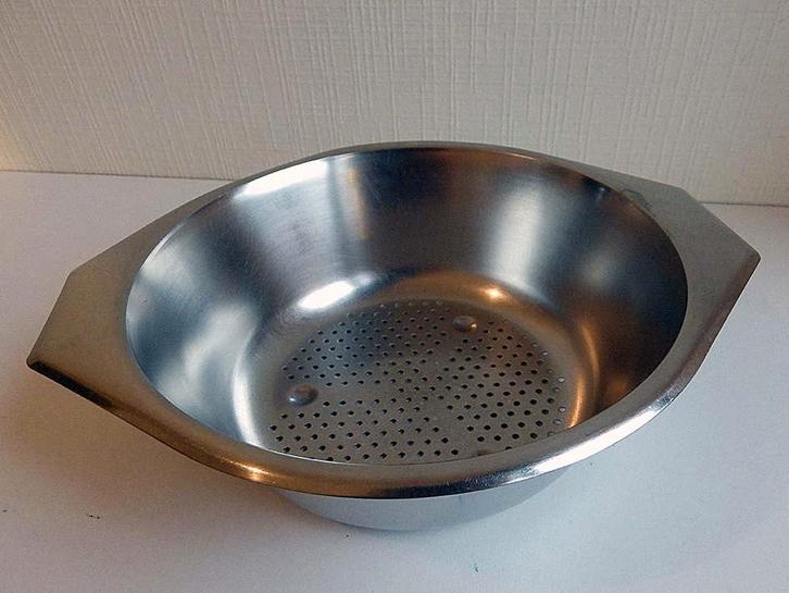 Inox Vergiet of Stoommand., Maison & Meubles, Cuisine | Casseroles & Poêles, Comme neuf, Inox, Enlèvement ou Envoi