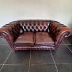 Donkerrode 2 zit Chesterfield, Huis en Inrichting, Ophalen, Gebruikt, Vintage, 100 tot 125 cm