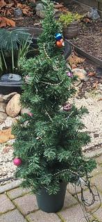 Kerstboom met verlichting en versiering., Ophalen, Gebruikt