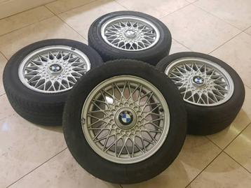 bmw e30 BBS 4 jantes 4x100 15" et24 original BBS complet, Enlèvement ou Envoi, 205 mm, Utilisé, Jante(s)