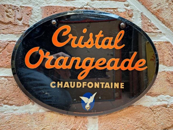 Reclame bord 1938 Chaudfontaine Cristal Orangeade, Verzamelen, Merken en Reclamevoorwerpen, Gebruikt, Reclamebord, Ophalen of Verzenden