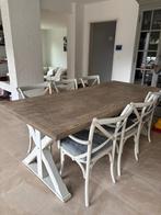 Landelijke tafel en 6 stoelen Basic Line Flamant, Huis en Inrichting, Tafels | Eettafels, Ophalen, Gebruikt, Flamant - landelijk
