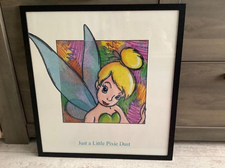 Walt Disney Tinkerbell glazen sierkader (70x64 cm), Verzamelen, Disney, Zo goed als nieuw, Plaatje of Poster, Overige figuren