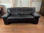 Mooie zwarte lederen tweezit in zeer goede staat., Huis en Inrichting, Zetels | Zetels, Ophalen