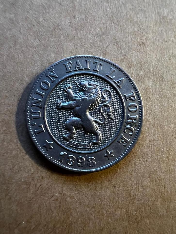 Leopold 2 een 10 ventiem van 1898 FR, Postzegels en Munten, Munten | België, Ophalen of Verzenden