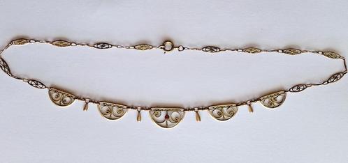Antieke  vergulde ketting gemerkt Plaque or, Handtassen en Accessoires, Antieke sieraden, Ketting, Koper, Verzenden