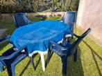 Tuintafel +stoelen, Ophalen, 4 zitplaatsen, Kunststof, Gebruikt