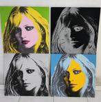 Pop Art print op canvas - 4 stuks - telkens 60 x 60 cm, Antiek en Kunst, Ophalen of Verzenden