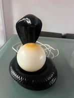 Lampe cobra vintage en ceramique noire, Maison & Meubles, Enlèvement ou Envoi, Comme neuf, Verre