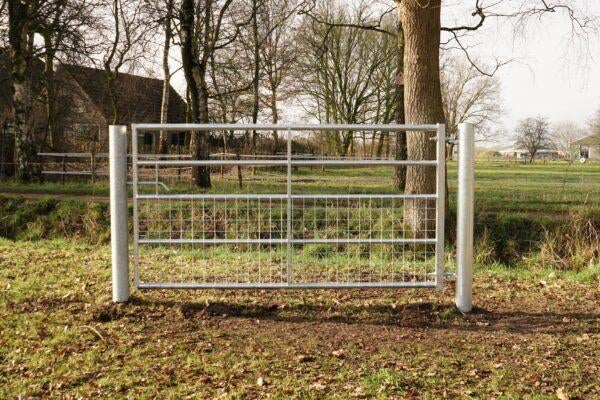 Gegalvaniseerde weidepoort 213 cm met half gaas – 5 spijlen, Dieren en Toebehoren, Stalling en Weidegang, Stalling, Weidegang