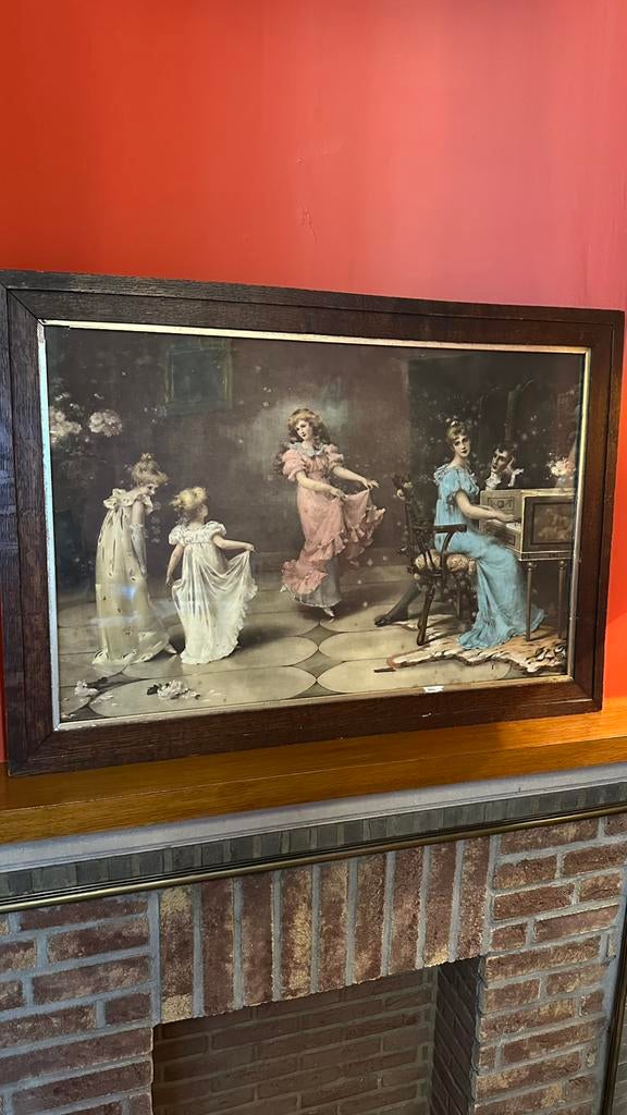 Tabel met de titel „Als het hart jong is”., Antiek en Kunst, Ophalen