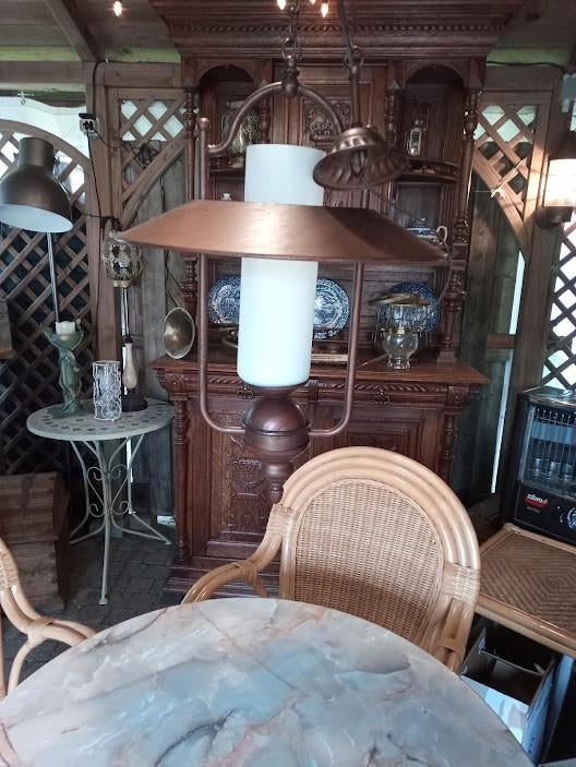 lusters in brons kleur 15€., Huis en Inrichting, Lampen | Hanglampen, Nieuw, Glas, Metaal, Ophalen