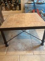 Salantafel smeedijzer met travertin blad, Ophalen, Zo goed als nieuw