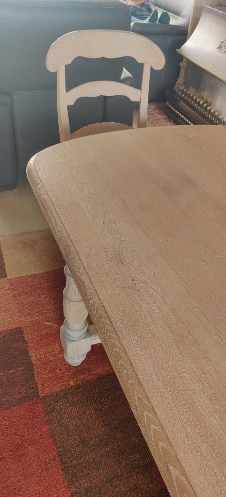 eiken tafel en stoelen, Huis en Inrichting, Ophalen, Gebruikt, Eikenhout, 50 tot 100 cm