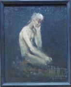 ROGER VAN BELLEGHEM / NAAKTE VROUW / OLIEVERF 34x30cm KADER, Enlèvement ou Envoi