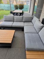 Rechthoekige tuintafel voor 8p + bijhorende loungeset, Tuin en Terras, Tuinsets en Loungesets, Ophalen, Gebruikt, Aluminium, 8 zitplaatsen