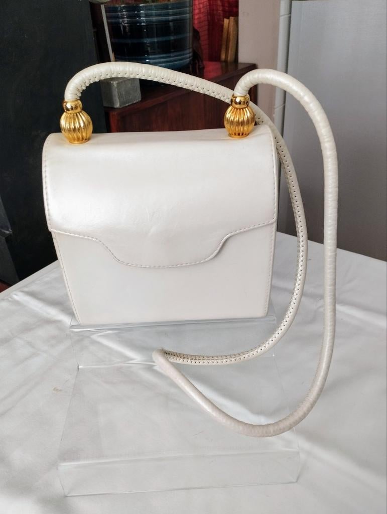 Sac à bandoulière SERGIO ROSSI tout cuir en blanc cassé, Enlèvement, Blanc, Sac à bandoulière