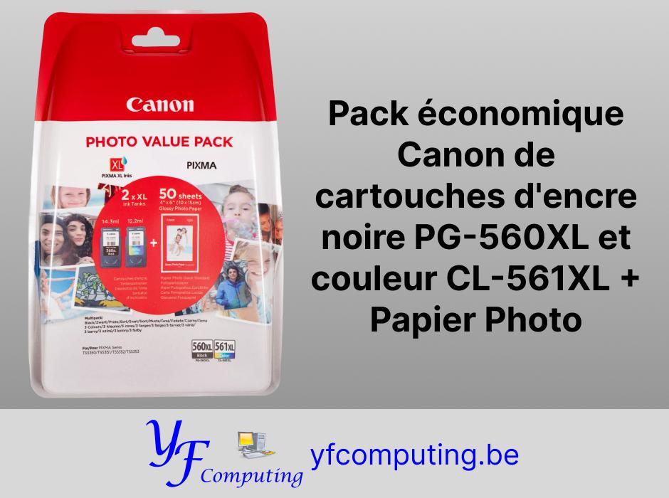Canon PG-560XL + CL-561XL Pack cartouches + papier photo, Enlèvement ou Envoi, Neuf, Cartridge, Canon