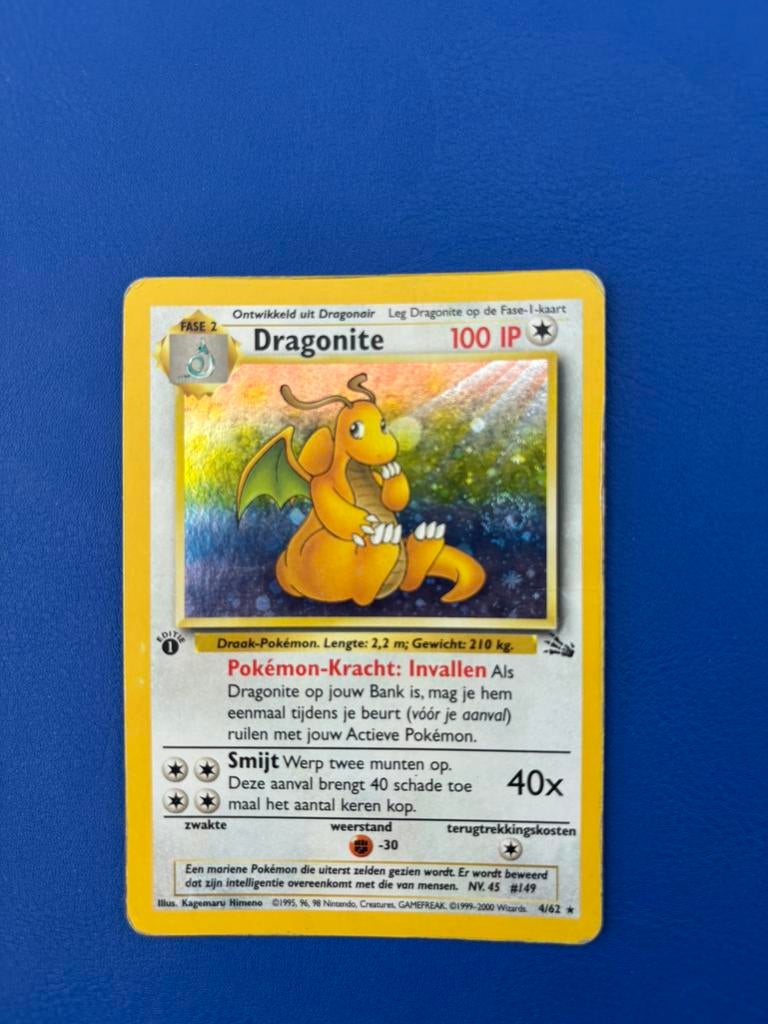 Pokemon Dragonite fossil set 4/62, Ophalen of Verzenden, Zo goed als nieuw