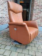 elektrische zetel fauteuil cognac kleur, Huis en Inrichting, Fauteuils, Ophalen, Gebruikt
