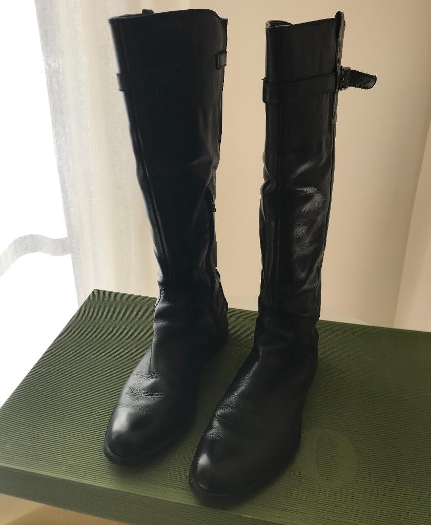 Bottes en cuir Mel & Co, Enlèvement, Comme neuf, Noir, Bottes hautes