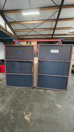 Dubbele stalen vleugelpoort met PVC planchetten  3m b X 2m h, Doe-het-zelf en Bouw, Deuren en Vliegenramen, Ophalen, Gebruikt