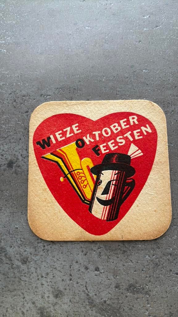 Bierviltje 1963 Wieze Oktoberfeesten, Collections, Marques de bière, Enlèvement ou Envoi, Comme neuf