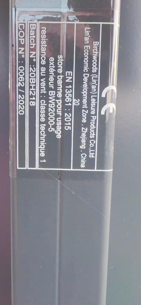 Uitschuifbare zijluifel - antraciet, Tuin en Terras, Tuinschermen, Zo goed als nieuw, Aluminium, 150 tot 200 cm, 200 cm of meer