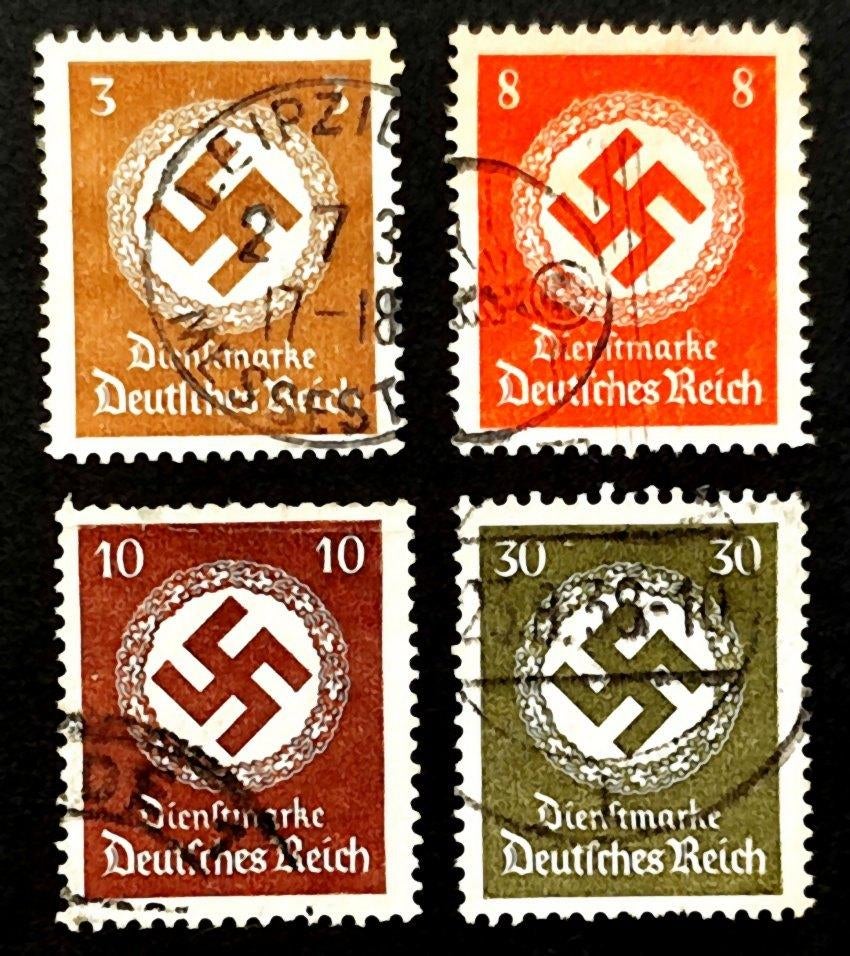 Deutsches Reich: 4 Dienstmarken 1934, Timbres & Monnaies, Timbres | Europe | Allemagne, Enlèvement ou Envoi, Autres périodes, Affranchi