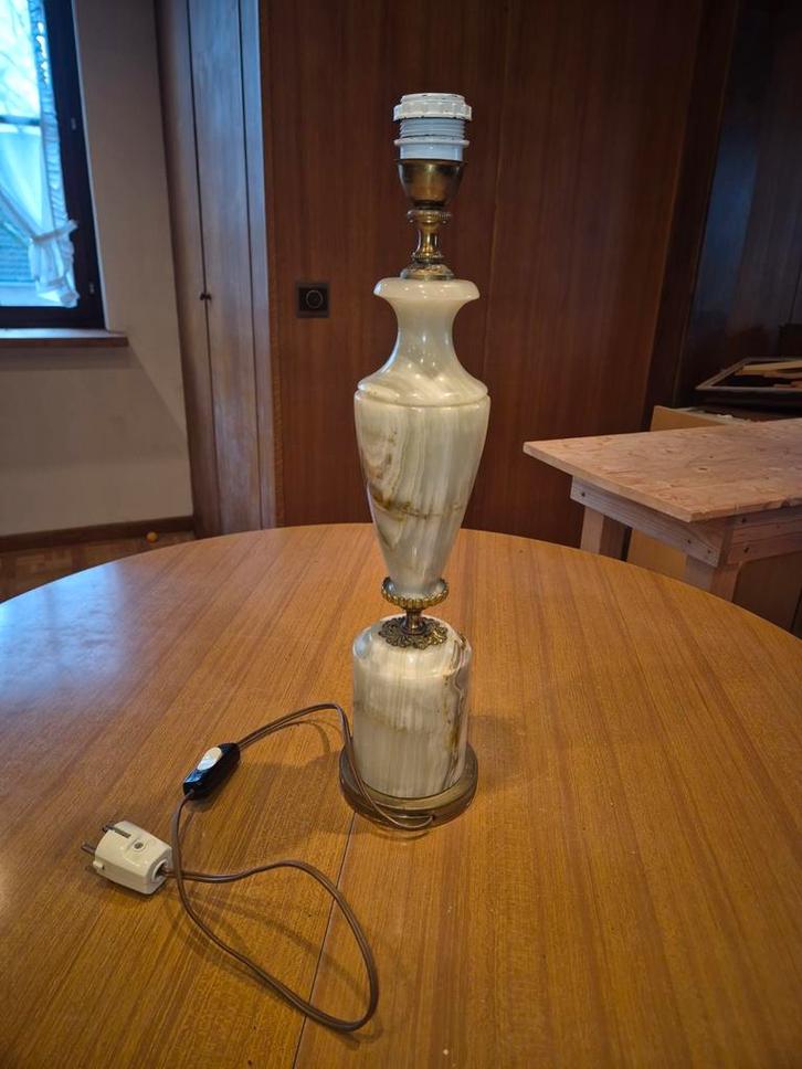Vintage onyx lamp zonder kap, Maison & Meubles, Lampes | Lampes de table, Enlèvement