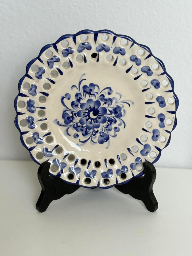 Belle assiette décorative vintage peinte à la main, Enlèvement ou Envoi