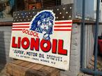Panneau d'affichage émaillé LIONOIL 1952, Enlèvement, Utilisé, Panneau publicitaire