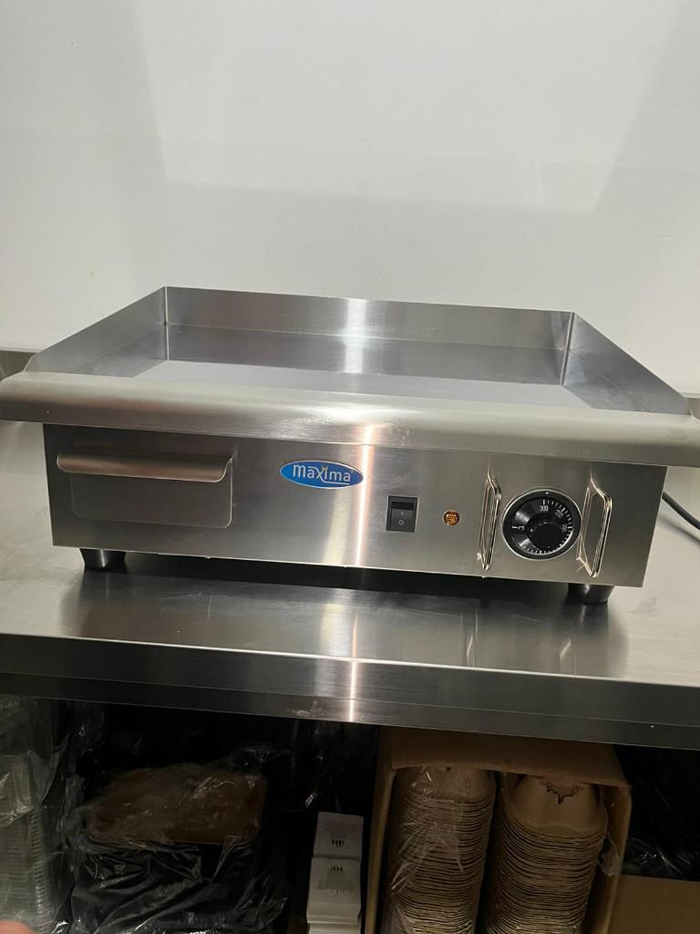 Grillplaat - Glad Chroom - 55 cm - incl. Opvangbak, Elektronische apparatuur, Grillplaten, Zo goed als nieuw, Tafelgrill, Ophalen