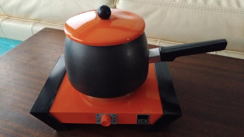 Vintage caquelon à fondue, Electroménager, Fondue, Enlèvement ou Envoi, Utilisé, Électrique, Service à fondue