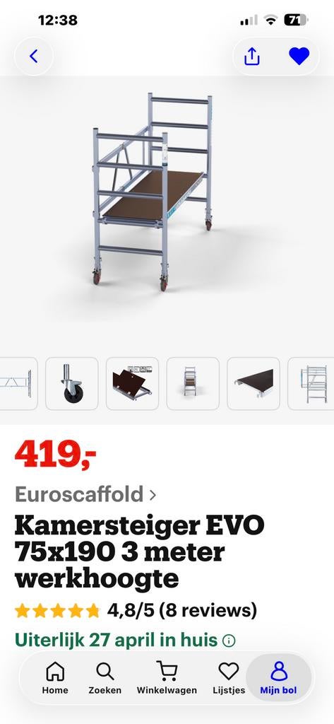 Kamersteiger steiger, Ophalen, Zo goed als nieuw