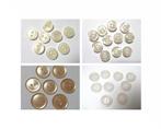 35 boutons à coudre blancs et beiges - 4 types différents, Ophalen, Gebruikt, Knoop of Knopen