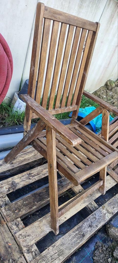 4 chaises de jardin en teck à rafraîchir, Jardin & Terrasse, Chaises de jardin