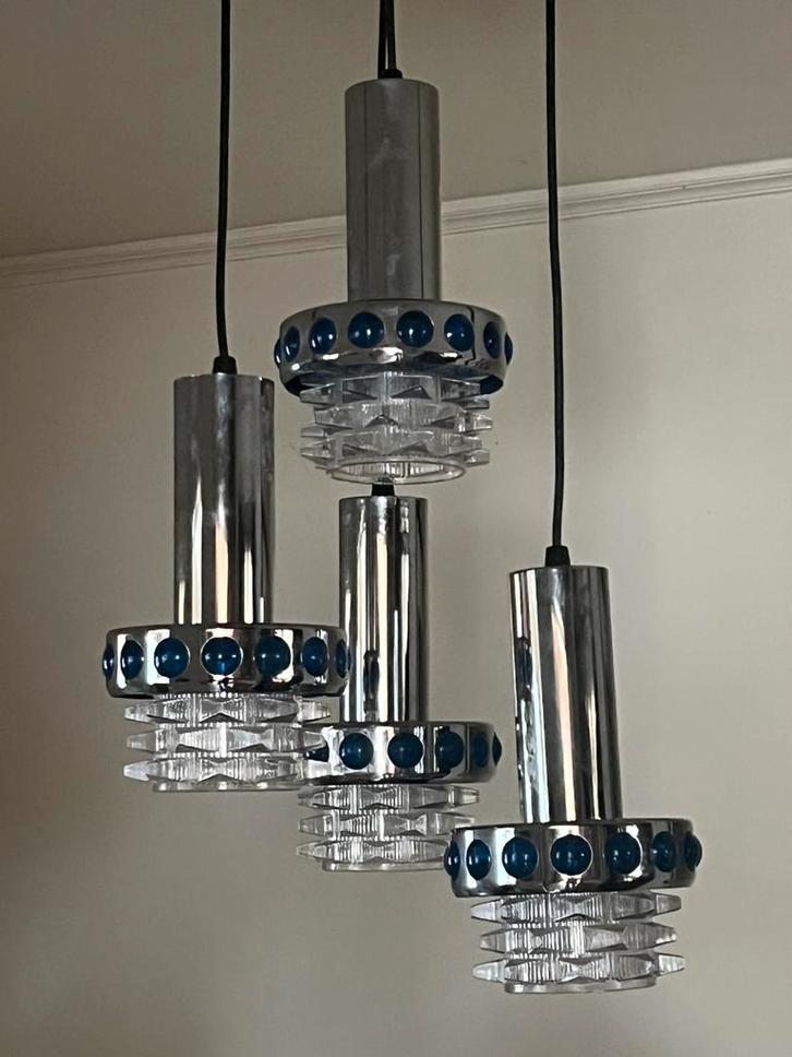 Vintage cascade lamp Massive blauw, Huis en Inrichting, Lampen | Kroonluchters, Zo goed als nieuw, Ophalen of Verzenden