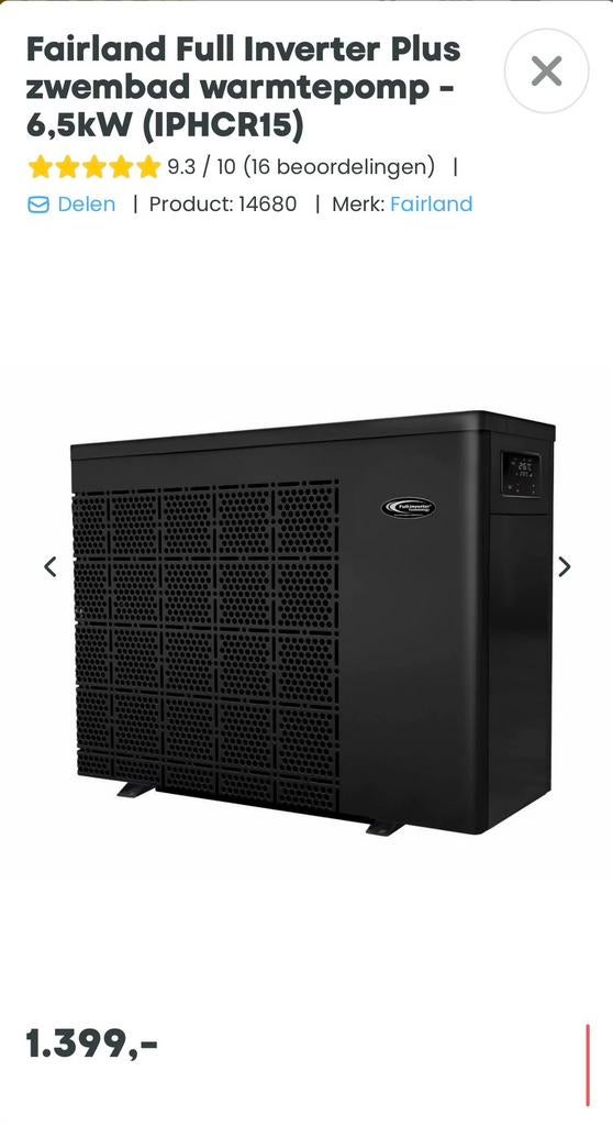 Fairland warmtepomp, Tuin en Terras, Ophalen, Zo goed als nieuw