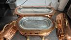 Koperen serveerschalen / chafing dishes (showcooking), Antiek en Kunst, Antiek | Schalen, Ophalen of Verzenden