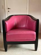 Lederen clubzetel / kuipzetel / fauteuil, Huis en Inrichting, Fauteuils, Ophalen, Design, 75 tot 100 cm, Zo goed als nieuw
