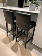 Deux tabourets de bar en cuir., Enlèvement, Comme neuf