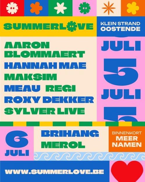 1 Summerlove Oostende e-ticket zaterdag 05/07, Tickets en Kaartjes, Evenementen en Festivals