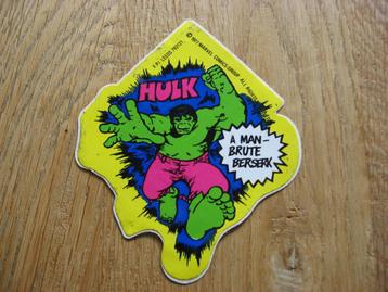 Vintage Sticker Hulk Marvel 1977 beschikbaar voor biedingen
