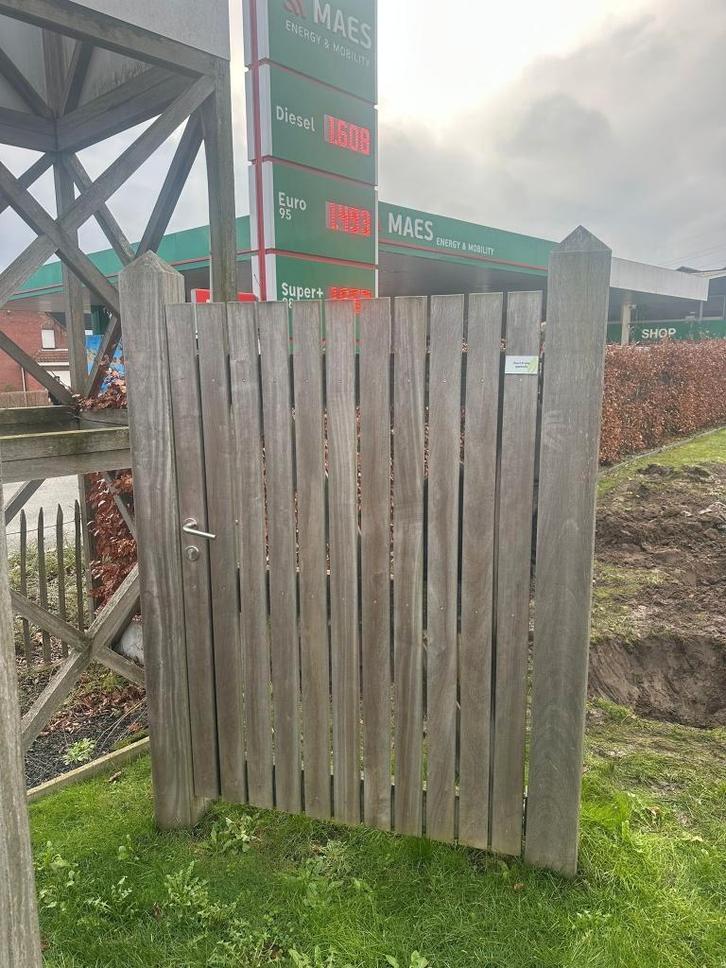 Tuinpoort Padouk, Tuin en Terras, Tuinhekken en Hekwerk, Zo goed als nieuw, Tuinhek, Hout, Met poort, Ophalen